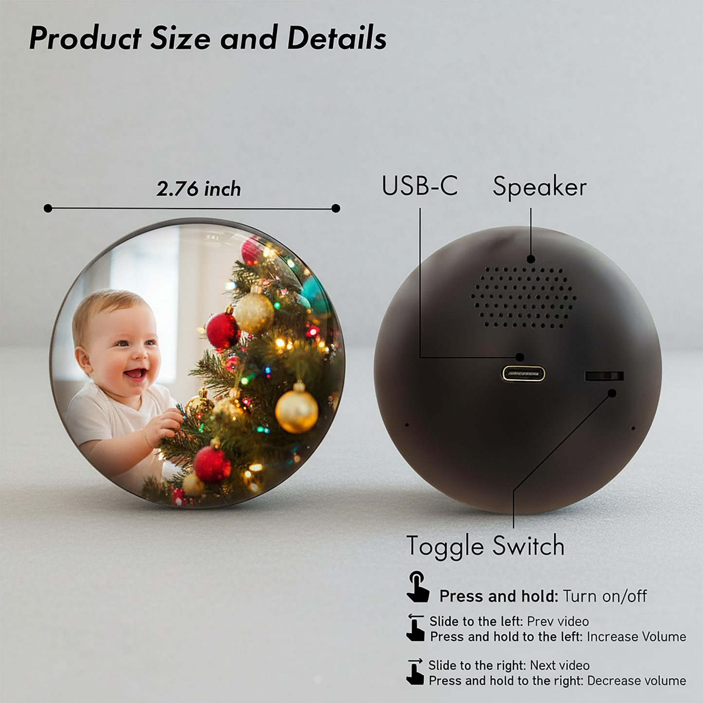 CRYSTALHUG™ Personalized Memory Crystal Ball Custom Video Orb Gift