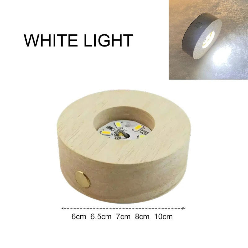 02 CRYSTALHUG™ Wooden LED Lamp Base with Touch Switch Included